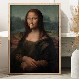 Mona Lisa Toilet Poster, Funny Bathroom Humor Art (Digital Download) image 4