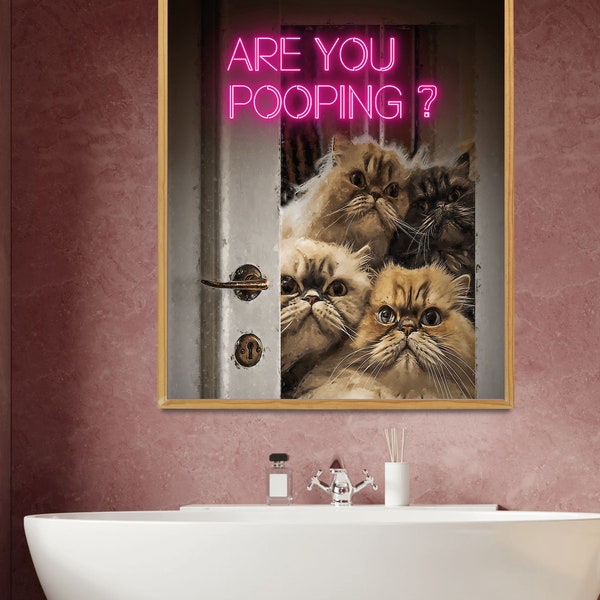 Funny Bathroom Altered Art, Art mural extra large éclectique, décor maximaliste vintage print, Prank Gift, signes de salle de bain drôles, surréaliste