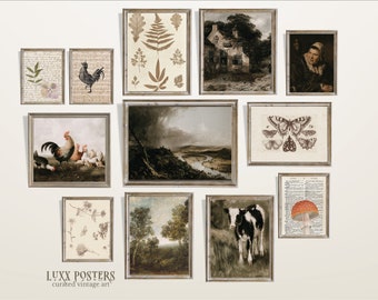 Dark Cottagecore Gallery Wall Art: Vintage Moody Prints (Printable)