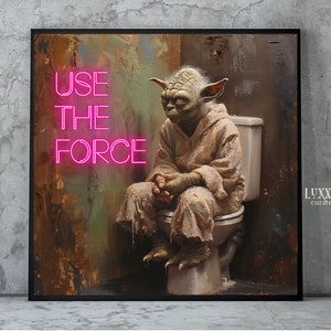 Rolig Yoda badrumstryck, maximalistisk förändrad konst (digital nedladdning)