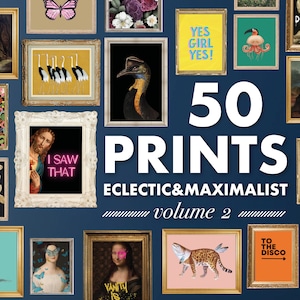 Eclectic Gallery Altered art Gallery Wall Set, MEGA BUNDLE Vol. 2 Digital Download Prints, Eclectic Wall Art Home Decor Maximalist Print Set
