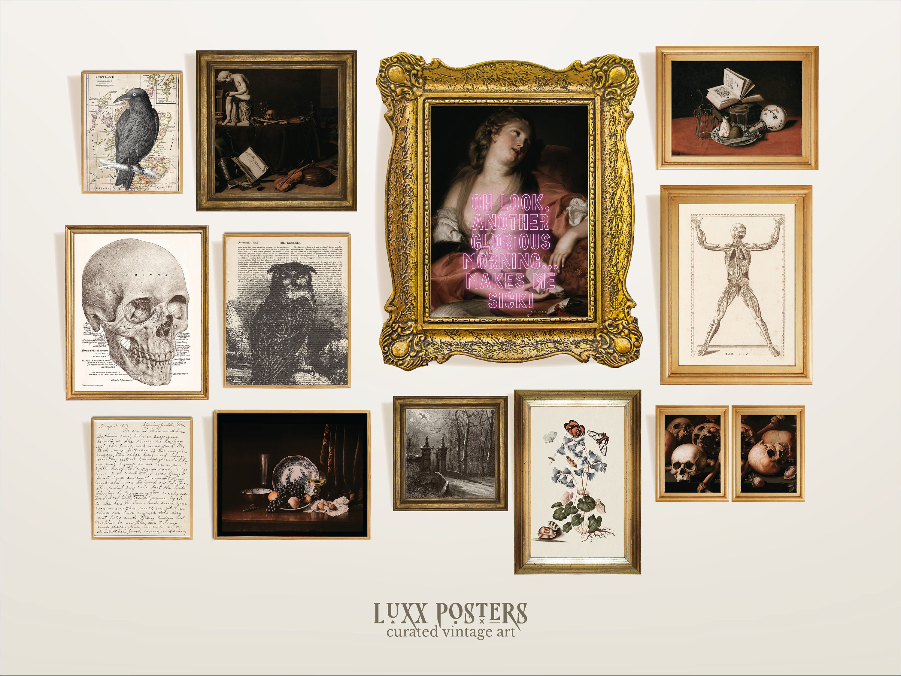 Dark Academia Gallery Wall Art Set: Vintage Moody Prints (digital ...