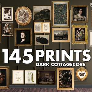 Set Gallery Wall Mega Bundle, 145 stampe d'arte da parete extra large vintage Dark Academia, decorazioni gotiche massimaliste, download digitale