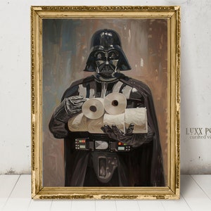 Divertente arte murale per il bagno, stampa vintage di arte massimalista, arte alterata, eclettica extra large, regalo scherzo, divertenti cartelli per il bagno, surreale