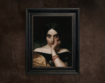 Vintage Portrait Art Print: Eclectic Maximalist Wall Decor (Digital Download)