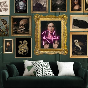 Moody Maximalist wall art, Alter Eclectic Wall art, Printable Gallery Wall Set, Goth room decor, Dark Academia Prints, Macabre decor