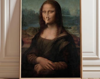 Mona Lisa Toilet Poster, Funny Bathroom Humor Art (Digital Download)