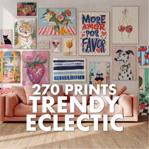 270 Trendy and Eclectic Bundle Wall Art, Gallery Wall Art, Printable Wall Art, Eclectic Gallery Set, Maximalist Wall Art, Trendy Prints