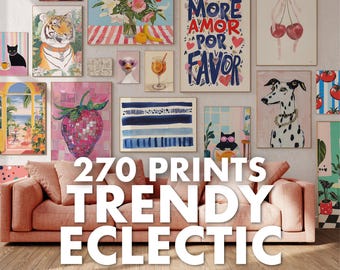 270 Trendy and Eclectic Bundle Wall Art, Gallery Wall Art, Printable Wall Art, Eclectic Gallery Set, Maximalist Wall Art, Trendy Prints
