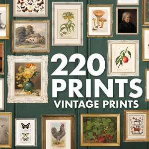 Cottagecore MEGA Bundle Eclectic Vintage Prints, Maximalist Decor Gallery Wall Set, Dark Academia, Vintage Extra Large wall art posters