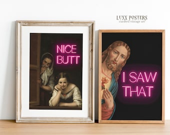 Funny Bathroom Altered Art Prints: Vintage Renaissance Prank (Digital Download)