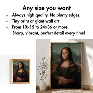 Mona Lisa Toilet Poster, Funny Bathroom Humor Art (Digital Download) image 6