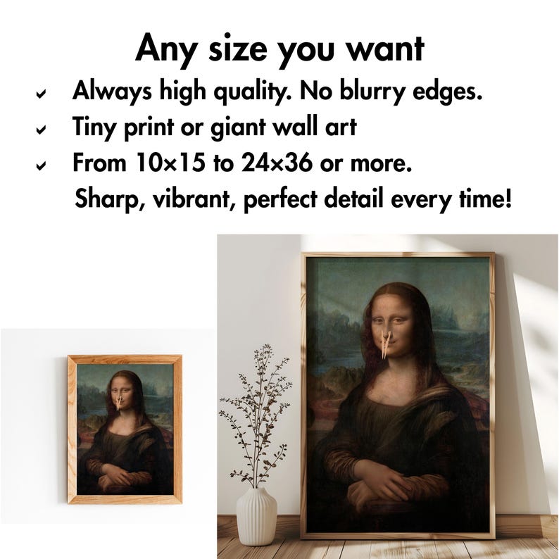 Mona Lisa Toilet Poster, Funny Bathroom Humor Art (Digital Download) image 6