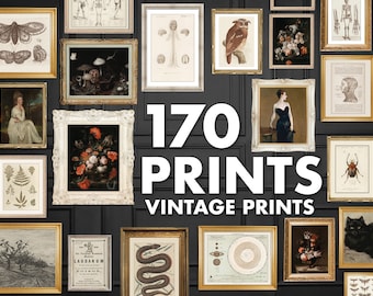 Vintage Prints MEGA Bundle 170, Gallery Wall Set, Vintage Wall Art, Printable Wall Art, Vintage Posters, Vintage Gallery Wall Art Set