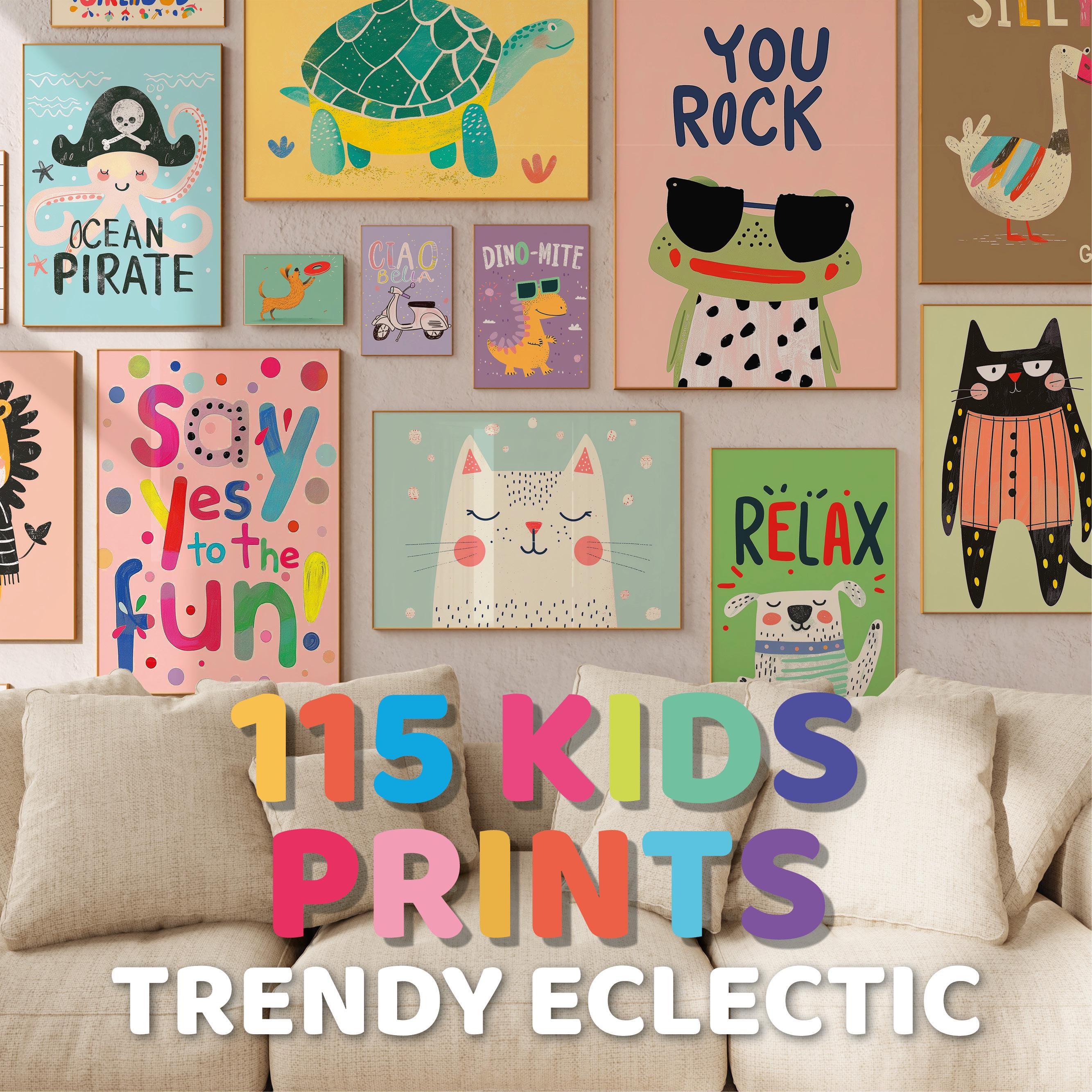 115 Kids Room Prints Gallery Wall Art Set, Nursery Wall Art, Playroom Decor, Kids Room Art, Quirky Art | Eclectic Wall Art, DIGITAL DOWNLOAD