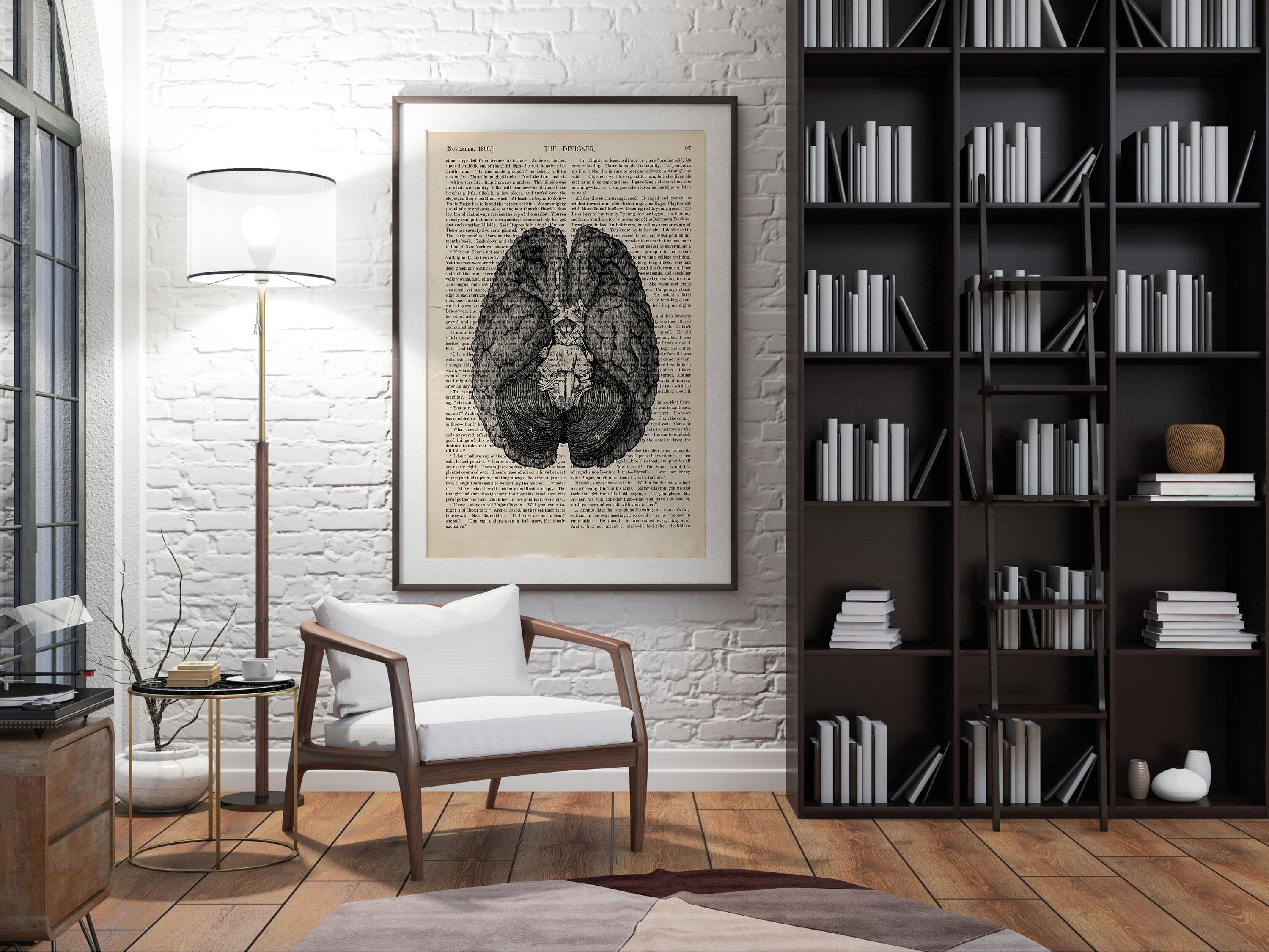 Vintage Brain Anatomy Art Print: Dark Academia Decor (digital Download ...