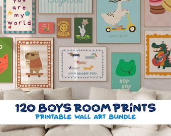 120 Kids Room Prints Gallery Wall Art Set, Nursery Wall Art, Playroom Decor, Kids Room Art, Quirky Art | Eclectic Wall Art, DIGITAL DOWNLOAD