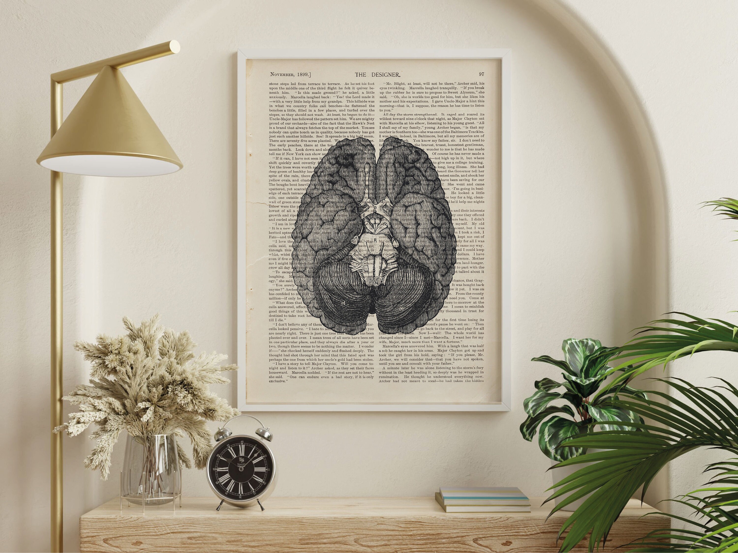 Vintage Brain Anatomy Art Print: Dark Academia Decor (digital Download ...