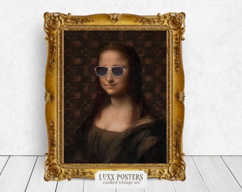 Impresión artística alterada de la Mona Lisa: Decoración ecléctica para pared (descarga digital)