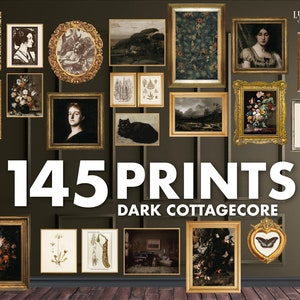 Countryside Vintage Eclectic gallery wall art, Mega Bundle 145 digital art prints, gallery wall set, goth room decor retro