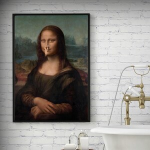 Mona Lisa Toilet Poster, Funny Bathroom Humor Art (Digital Download) image 5
