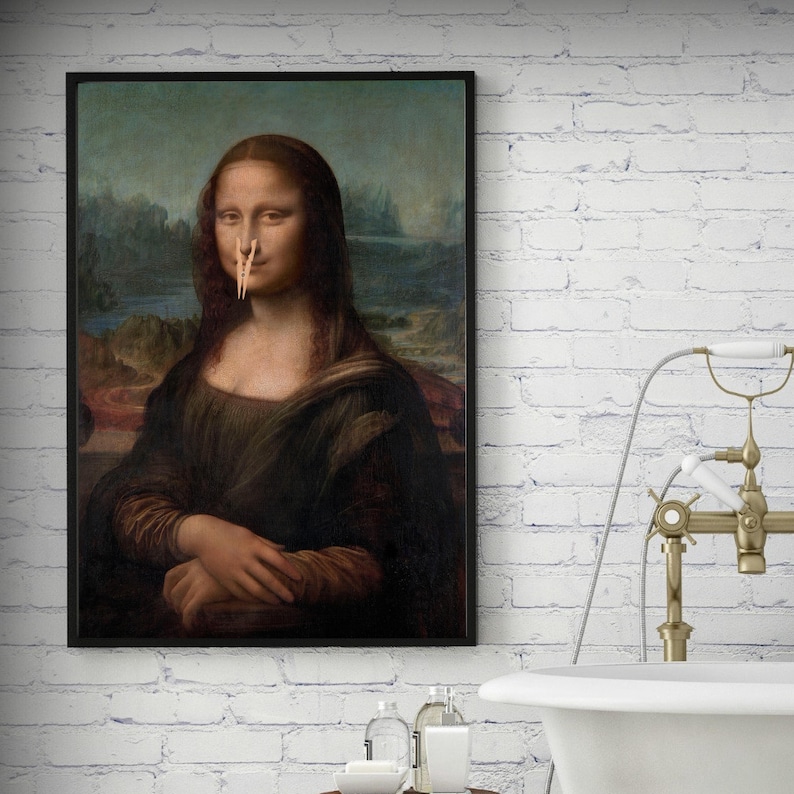 Mona Lisa Toilet Poster, Funny Bathroom Humor Art (Digital Download) image 5