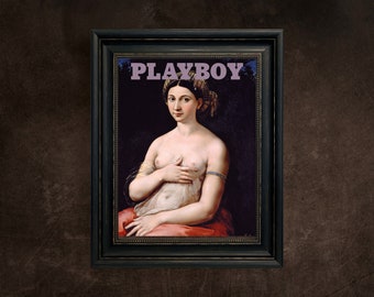 Funny Renaissance La Fornarina Art Print: Eclectic Altered Vintage (Digital Download)
