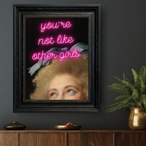 Altered Art Portrait: Pink Neon "You're Not Like Other Girls" (Digital Download) image 8