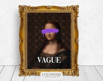 モナリザが唇に鉛筆を当てているプリント、折衷的な壁アート