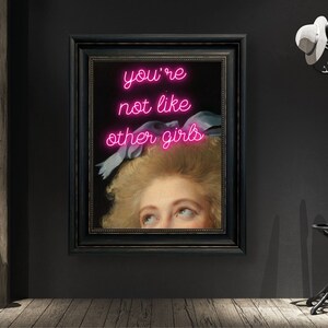 Altered Art Portrait: Pink Neon "You're Not Like Other Girls" (Digital Download) image 6
