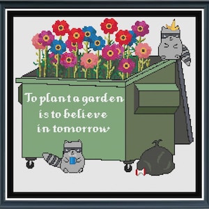 Dumpster Garden PDF Kreuzstichmuster, Pattern keeper kompatibel