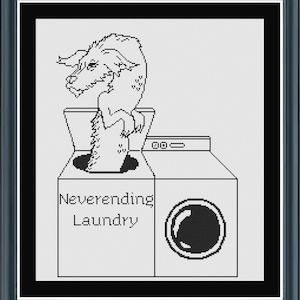 Neverending Laundry Cross Stitch PDF Pattern, Pattern Keeper Compatible