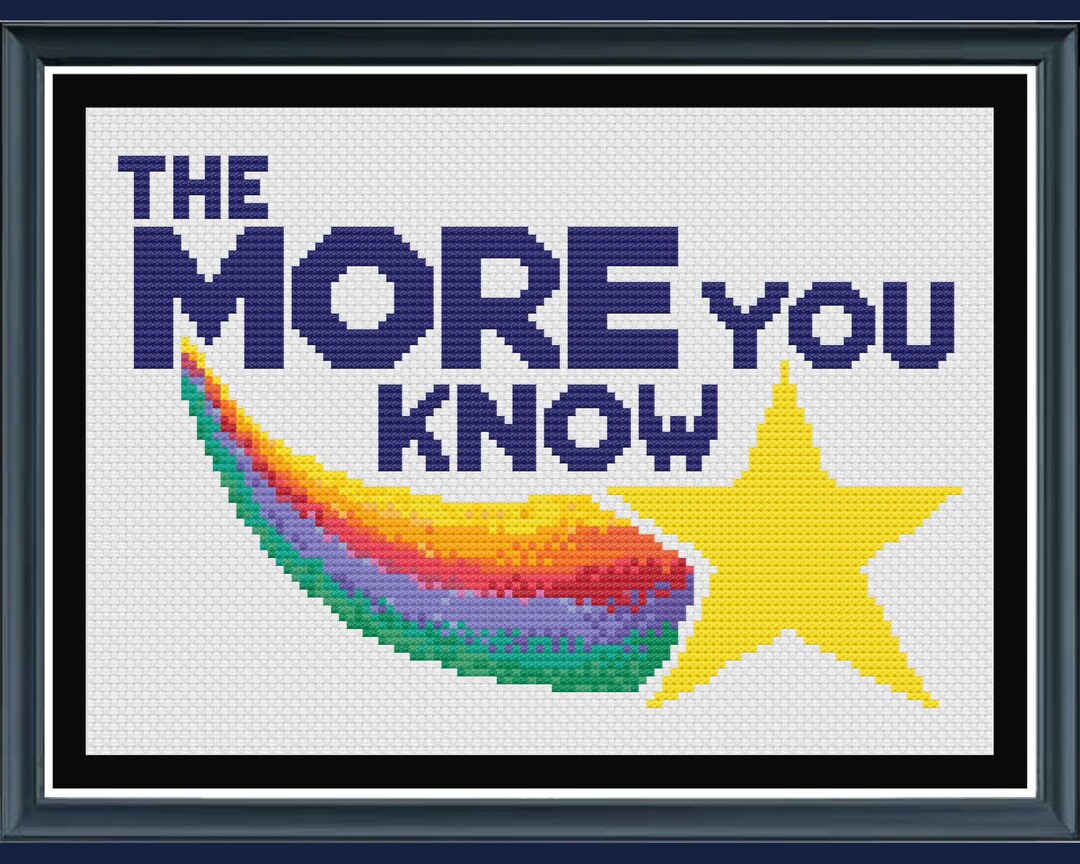 The More You Know PDF Cross Stitch Pattern, Pattern Keeper Compatible