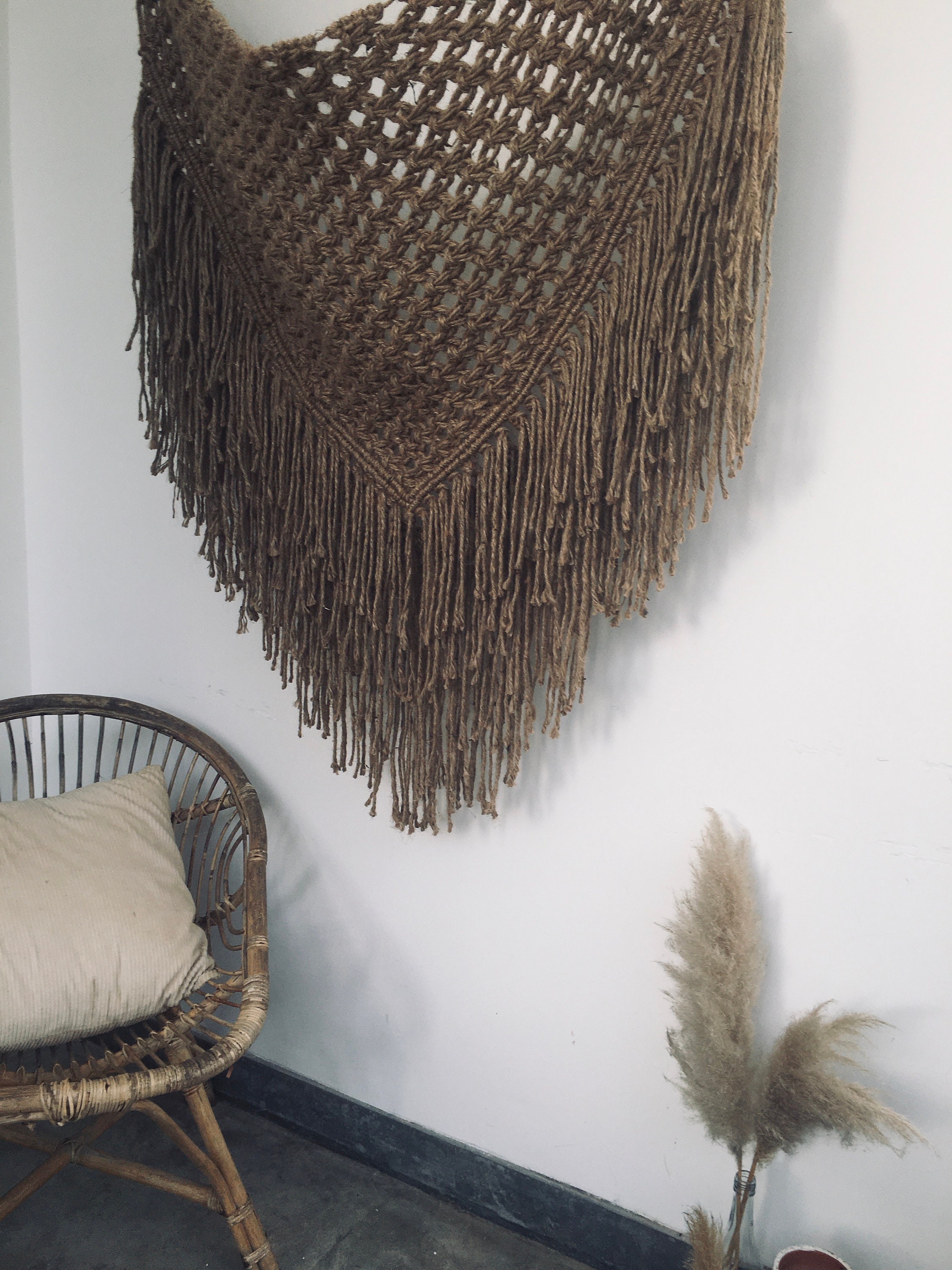 Macrame XL wall hanging jute coconut fibre bohemian natural Etsy