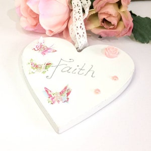 Personalised Name Heart Plaque, Flower Girl Bridesmaid Gift, Nursery Decor, Girls Room Decor