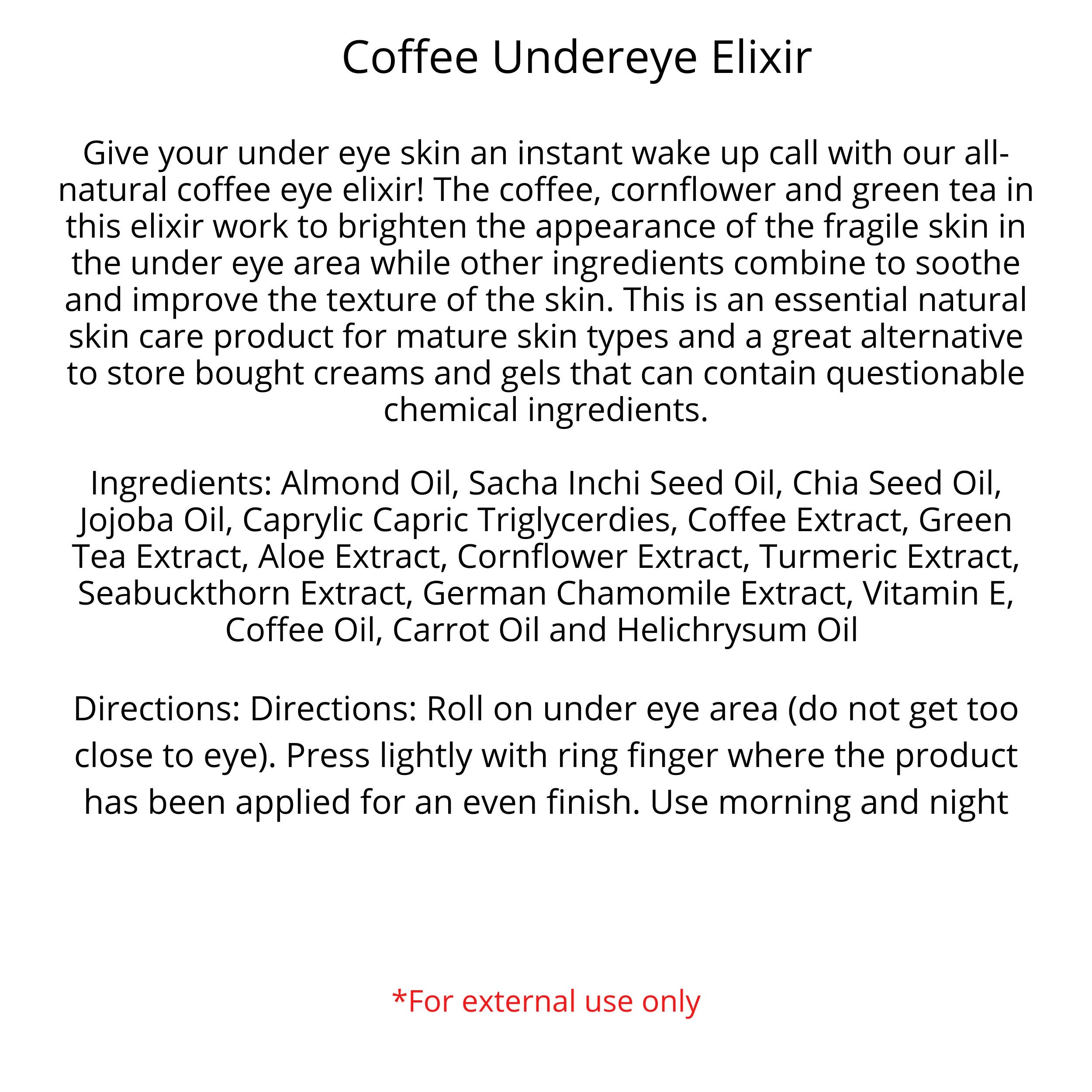 Bulk Under Eye Elixir, Coffee Eye Serum 16 Oz Etsy