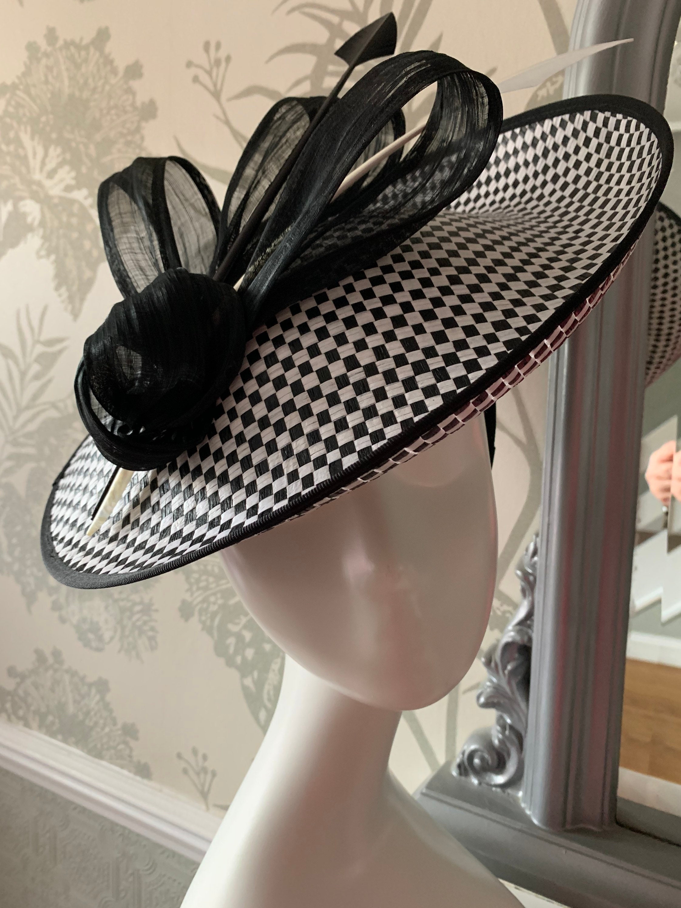 Chic Striped Black Fascinator il_fullxfull.6836477834_co9w.jpg main image 3