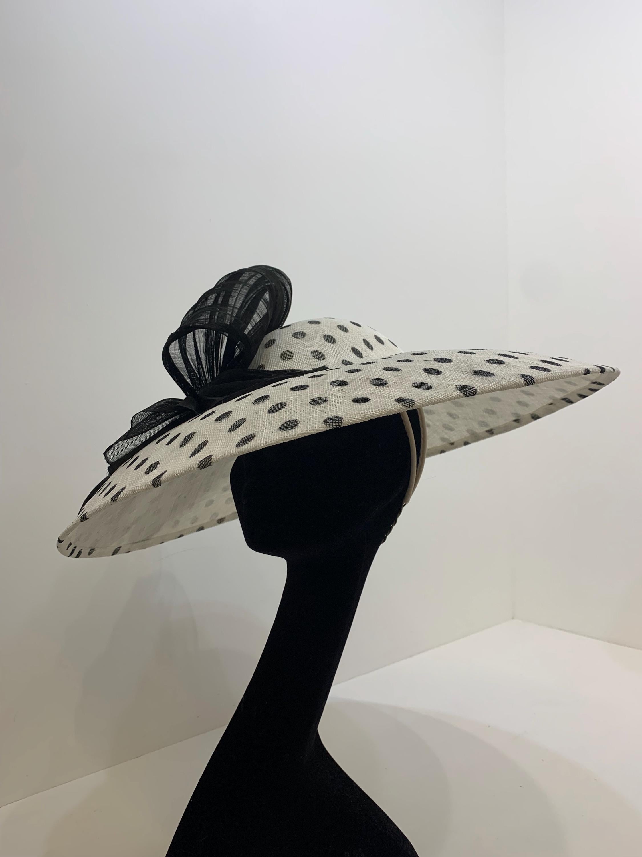 Straw Polka Dot Hat - Etsy UK