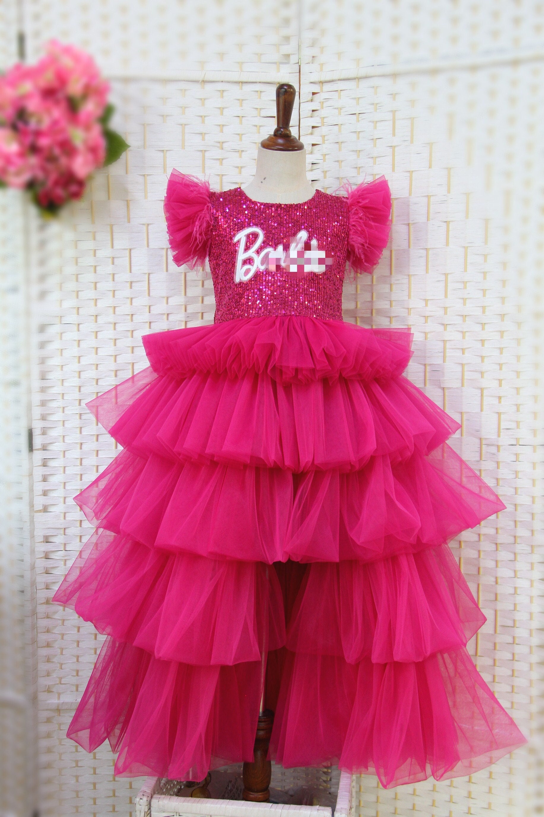 Pink Dotted Polka Party Dress For Barbie Doll Clothes High Quality Evening  Gown Miniature Kids Toy 1/6 Doll Accessories - Dolls Accessories -  AliExpress