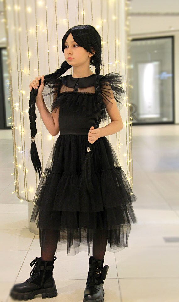 The Best Quality Wednesday Addams Inspired Black Tulle Dress 