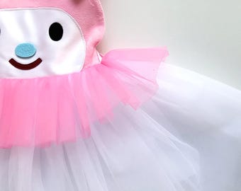 手作りのピンクのバニーチュチュドレス、かわいいイースターコスチューム
