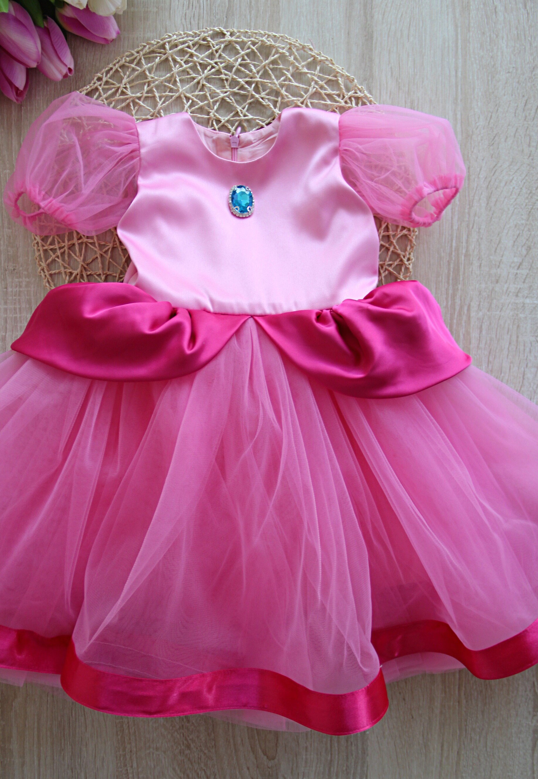 Princess Peach Dress Girls Princess Dress Birthday Party Etsy Canada