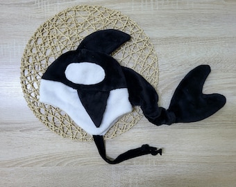 Handmade Fluffy Orca Whale Hat: Warm Winter Kids/Adult Hat
