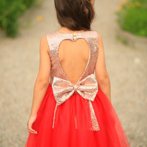 Sequin Flower Girl Dress: Gold Sparkly Tulle, Pageant Birthday Gown