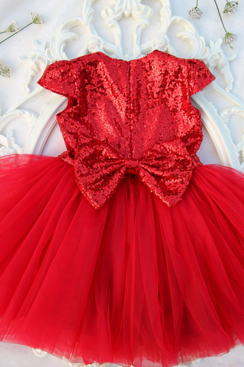Sequin Flower Girl Dress Girls Red Party Dress Lil Girls Etsy Canada