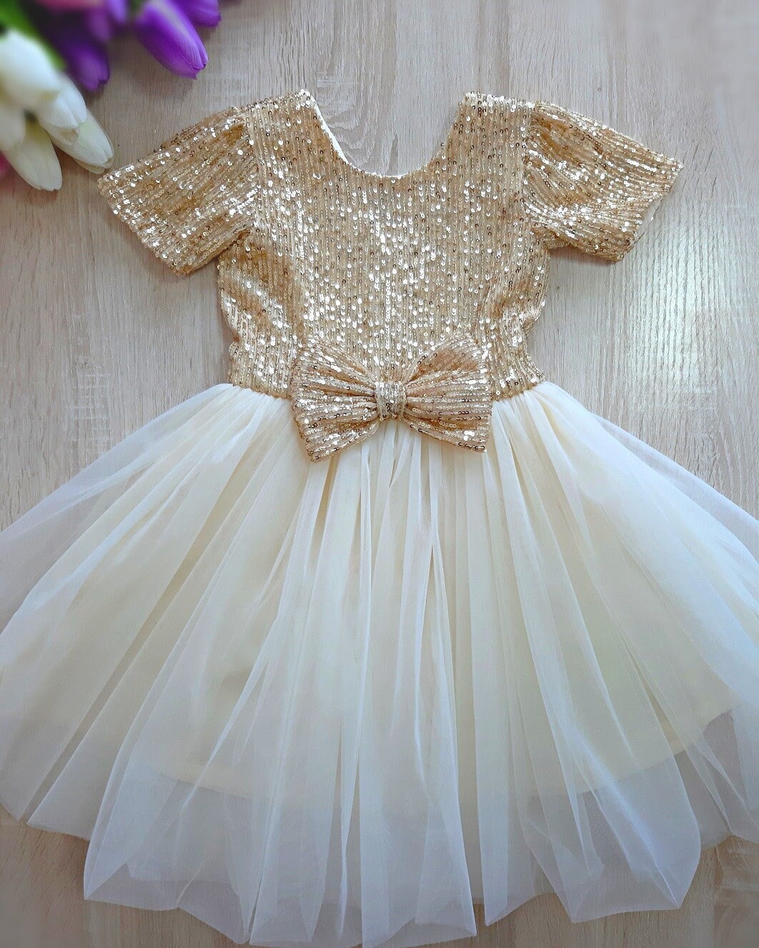 Flower Girl Dress Girls Gold Sequin Dress Toddler Sparkly Etsy Canada