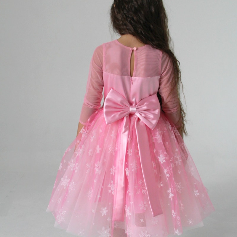 Hooded Snowflake Cartoon Knit Dress for Girls