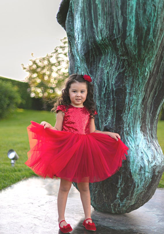 Little girl red pageant clearance dresses