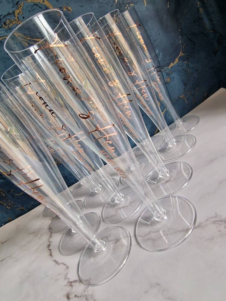 Personalised Champagne Flutes, Champagne Glasses, Hen Do Glasses, Party Cups, Personalised
