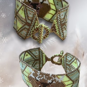 Pattern - Miyuki beaded cuff bracelet diagram - PDF format